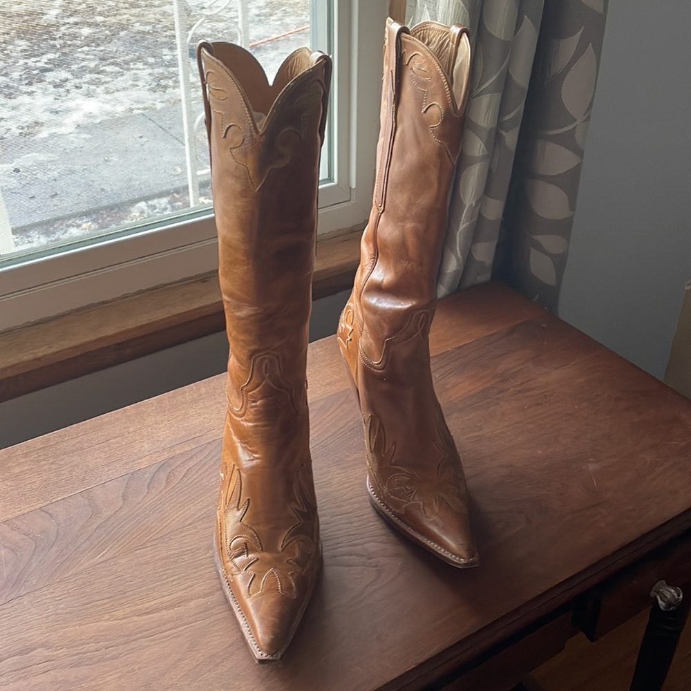 Lucchese Vintage Charlie 1 Horse Brown Leather Cowboy boots